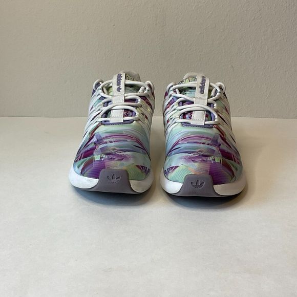 Adidas Women's Sz 7.5 SL Loop Racer Purple Aqua White Multicolor Iridescent Shoe - Picture 2 of 9